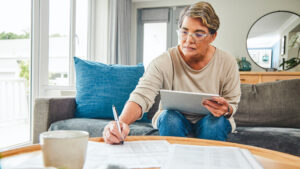 woman working on crafting her will